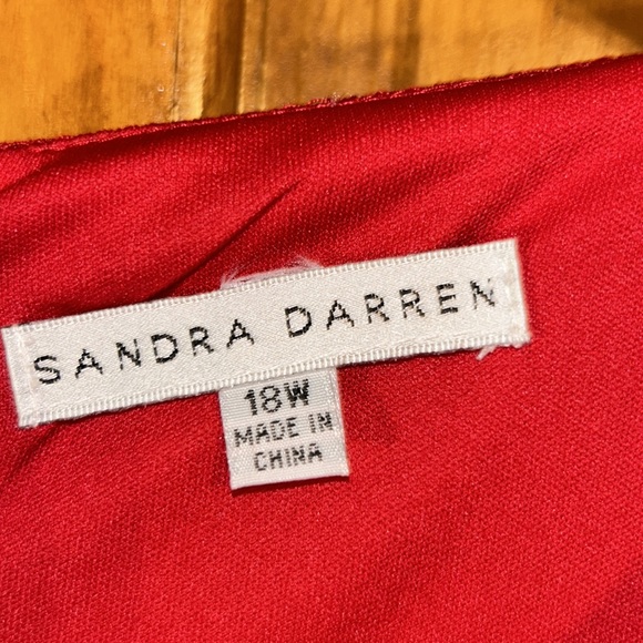 Sandra Darren Women’s Short Sleeve Red Dress Size 18W-EUC - Picture 2 of 6